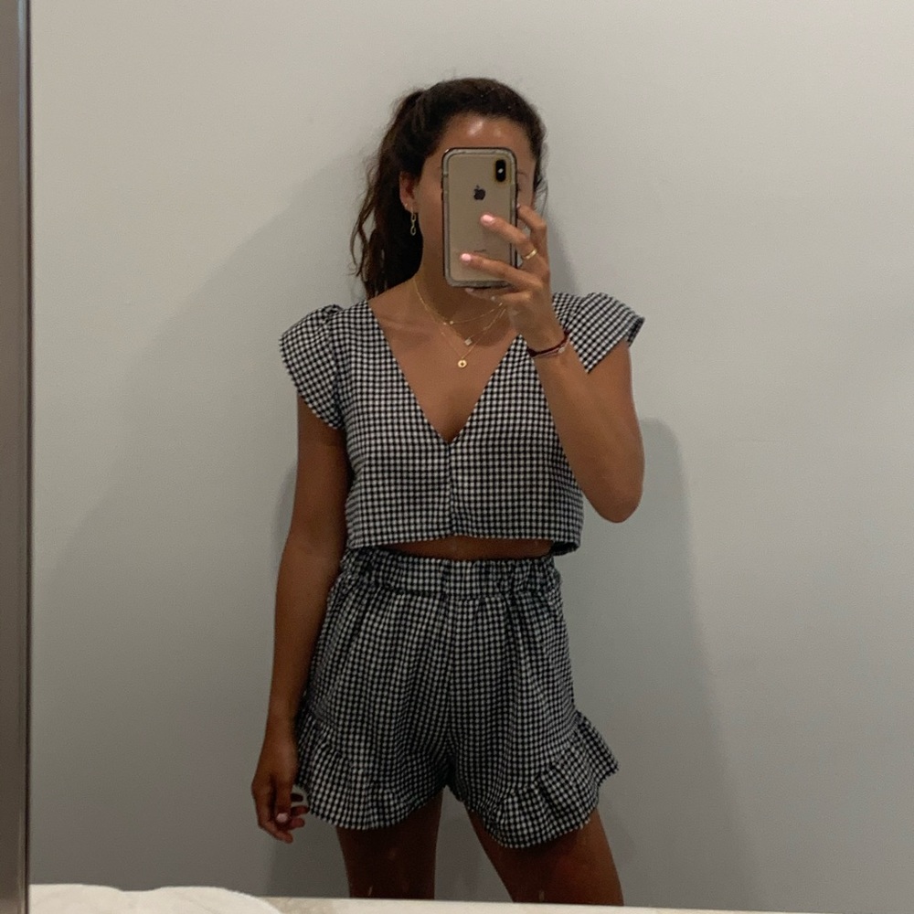 Gingham top and shorts set